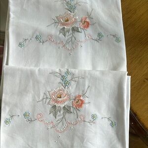 Embroidered Floral Pillowcases
